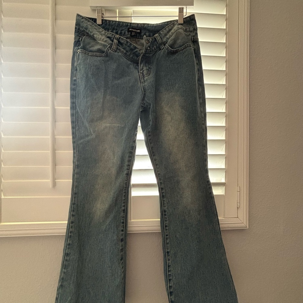 PrettyLittleThing Light Blue Flare Jeans